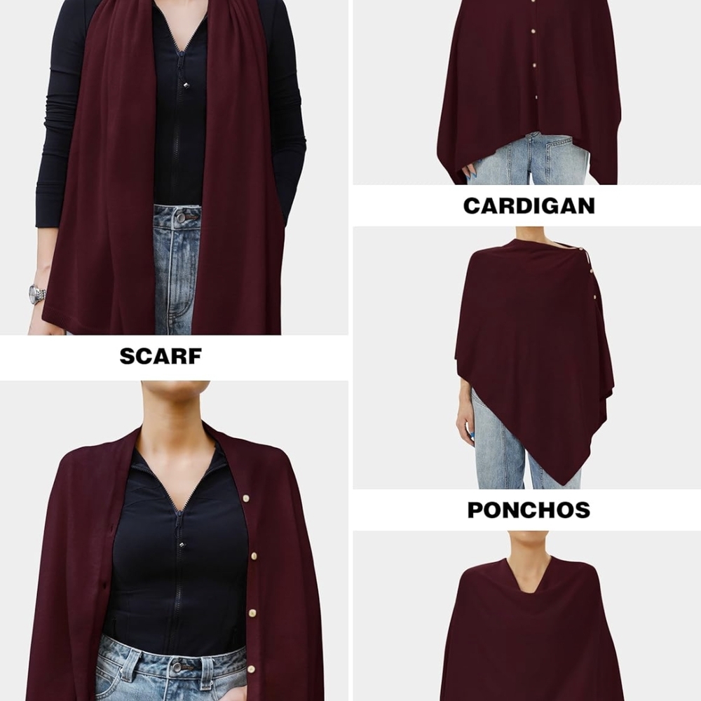 Red Relaxed Fit Open-Front Cardigan